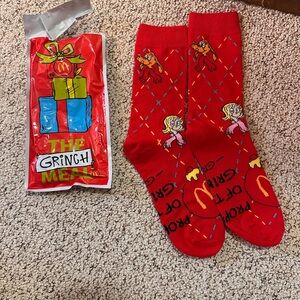 McDonald's Red Grinch Socks with Characters